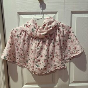 Pink floral skirt